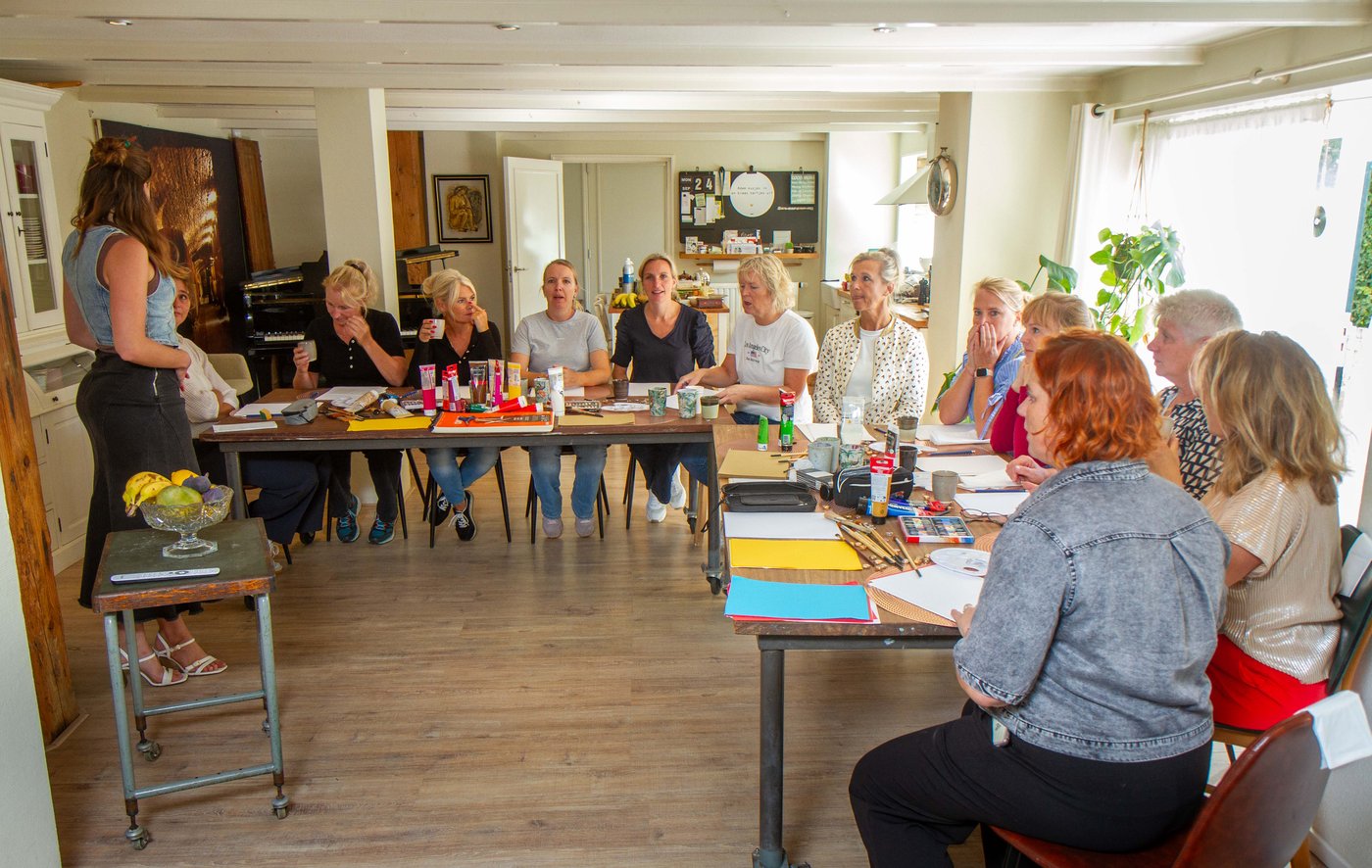 Workshop in actie met groep